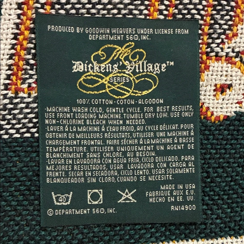 Vintage Goodwin Weavers Dickens’ Villlage Series Woven Throw